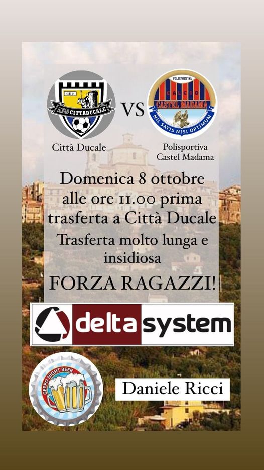 locandina partita di campionato Polisportiva Città Ducale vs Castel Madama